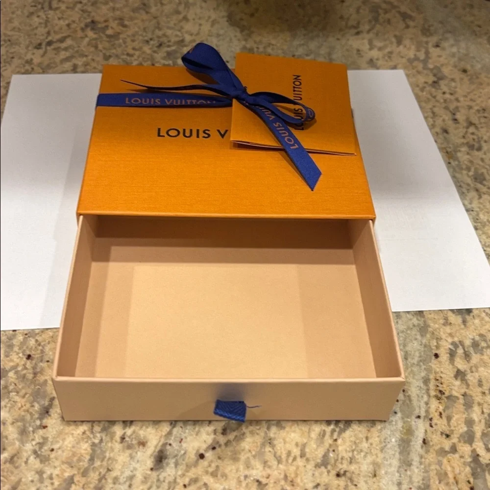 Louis Vuitton Tangerine Box with Navy Ribbon